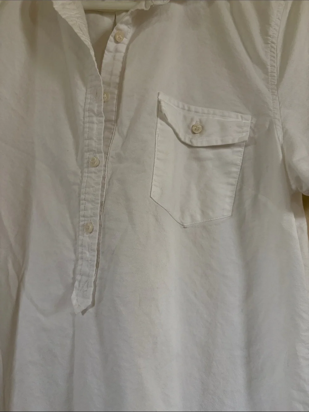 J.Crew women's relaxed short-sleeve poplin popover top in white,